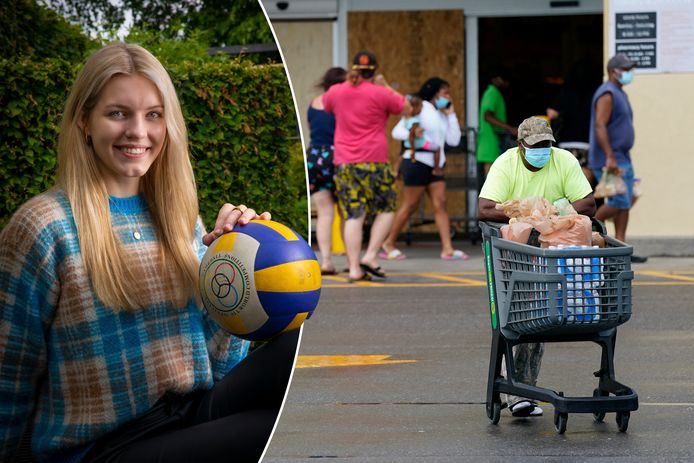 Inwoners van Louisiana, waaronder Lianne Sonneveld, haalden uit voorzorg extra veel boodschappen in huis.