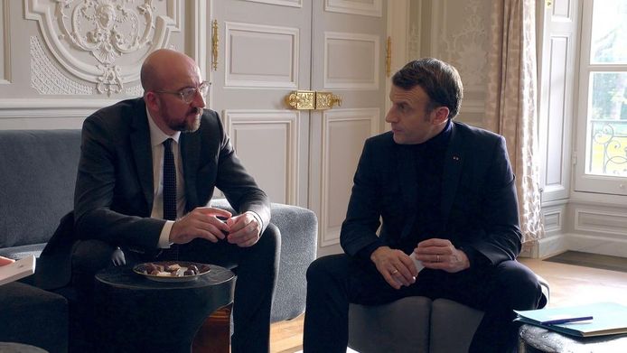 Emmanuel Macron et Charles Michel lors d'une rencontre bilatérale en 2020.