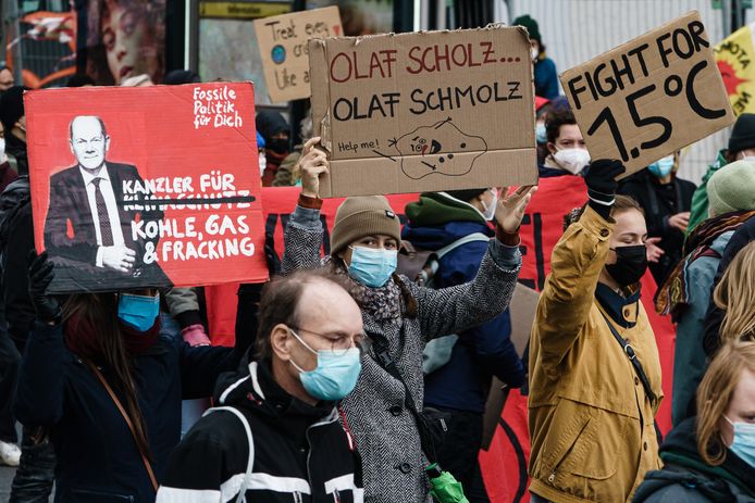 Een protestactie van de groep Fridays for Future in Berlijn vorige maand.