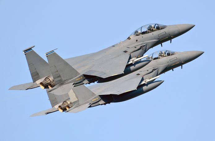 Beeld ter illustratie, twee F-15's.