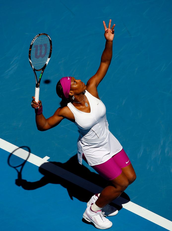 Serena Williams tijdens de Australian Open in 2008.