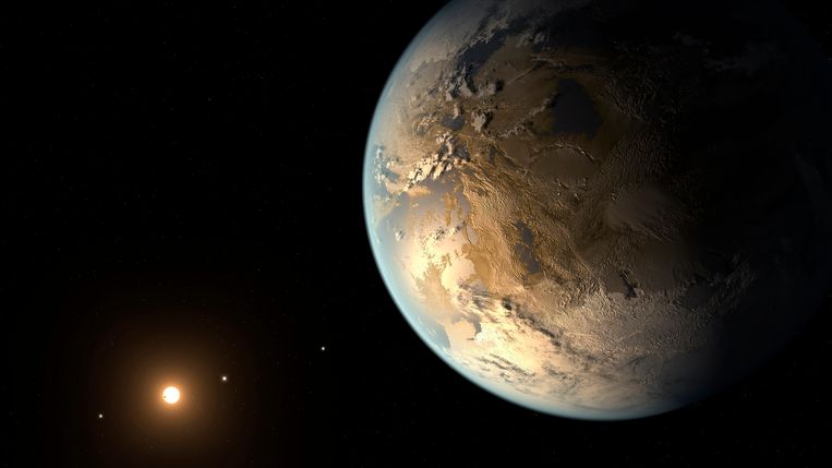 (archiefbeeld) De planeet Kepler-186f is de eerste tot nog toe bekende planeet ter grootte van de Aarde die in de bewoonbare zone mogt. Beeld Reuters