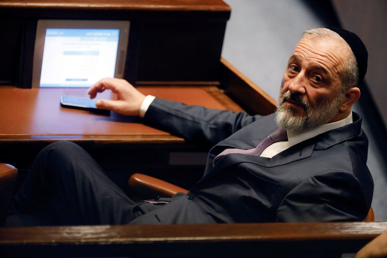 Aryeh Deri in de Knesset, het Israëlische parlement. Beeld AP