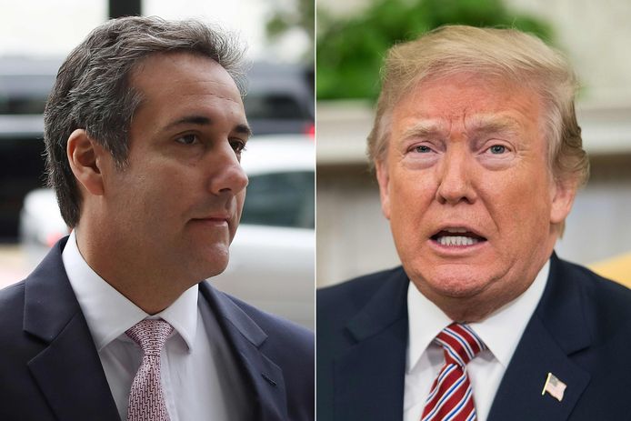 Advocaat Michael Cohen (links) zou een grote som geld hebben gekregen om een gesprek met president Trump te regelen