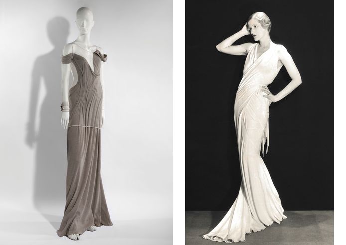 Links: Maison Martin Margiela, lente-zomer 1990. Rechts: Man Ray, Madame Toulgouat, c. 1930.