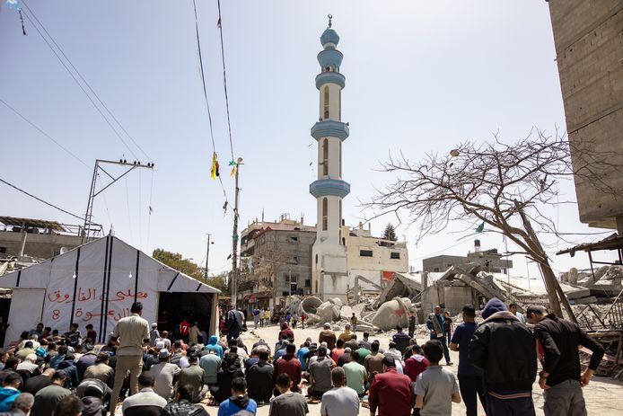 Vrijdaggebed in Rafah, in het zuiden van de Gazastrook.