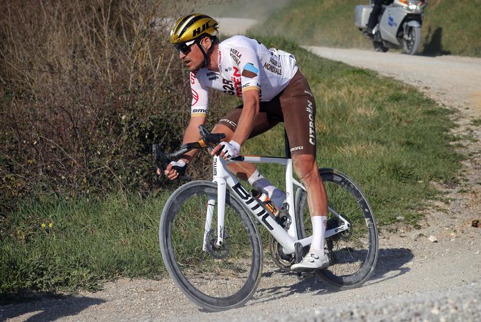 Greg Van Avermaet in de Strade Bianche van vorig jaar, waar hij 19e werd.