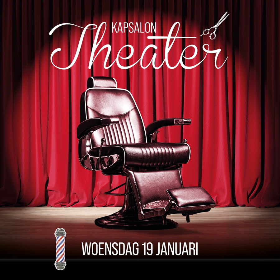 Logo van de actie Kapsalon Theater, een initiatief van Sanne Wallis de Vries en Diederik Ebbinge.