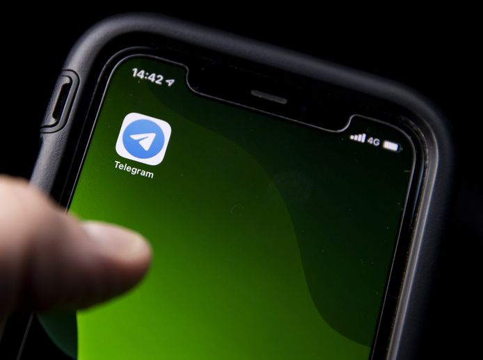 Icoon van de communicatie-app Telegram op een telefoon. Beeld ter illustratie.