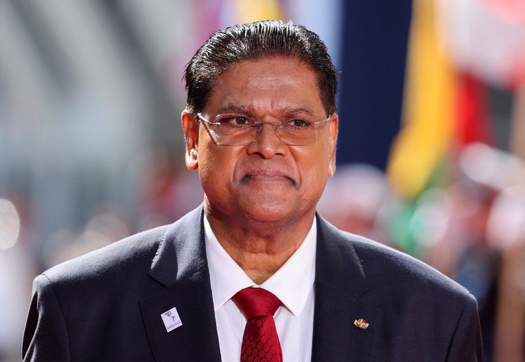 De Surinaamse president Chan Santokhi. Beeld REUTERS