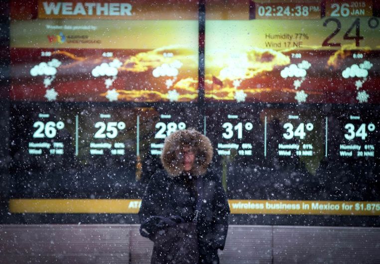 Weerbericht in New York voorspelt voor de komende dagen lage temperaturen (in Fahrenheit) Beeld reuters