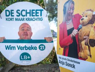 ‘De Scheet’, een zwarte kat en poserend met… een volle pmd-zak: dit zijn de opvallendste affiches voor de verkiezingen