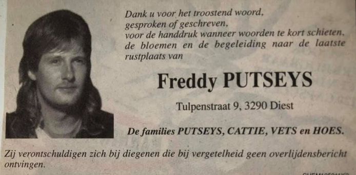 De moord op Freddy Putseys werd nooit opgelost.