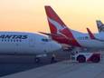 Vliegtuigen van Qantas op de luchthaven van Adelaide, Australië.