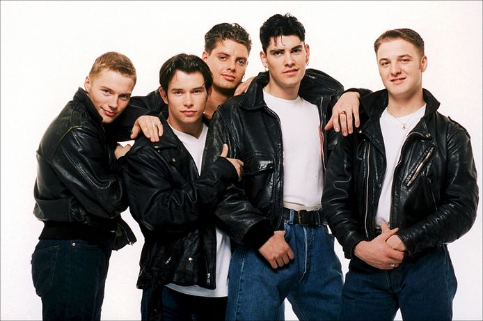 Boyzone in 1995: Ronan, Stephen, Shane, Keith en Mikey.