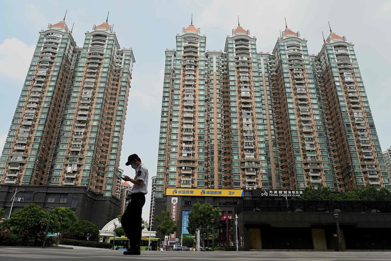 Een woningbouwproject van Evergrande in Guangzhou. Beeld Foto Noel Celis / AFP