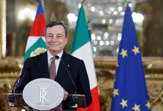 Mario Draghi legt morgen de eed af als nieuwe premier van Italië.