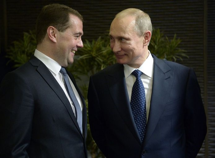 Medvedev en Poetin.