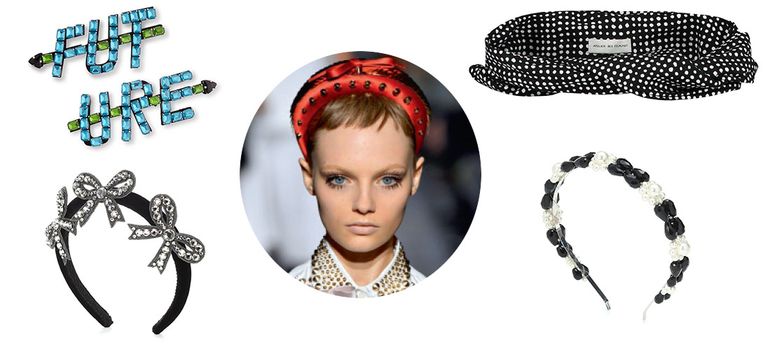 Future haarspeld van Essentiel Antwerp € 55
Zwart-witte haarband van Atelier des Femmes € 19,90
Zwart-witte diadeem van Simone Rocha via My Theresa € 170
Zwart fluweel met strikjes van Gucci € 685 Beeld 