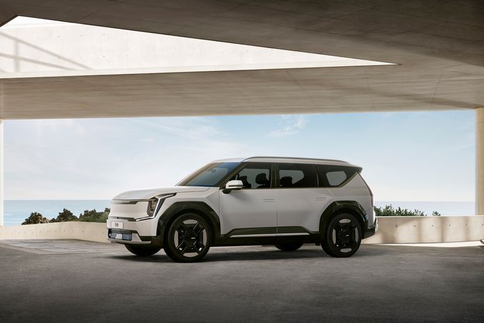 De splinternieuwe EV9 is spannend vormgegeven, wat past in de nieuwe designfilosofie van Kia.