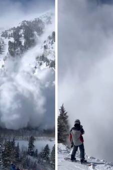 Une impressionnante avalanche dans les montagnes