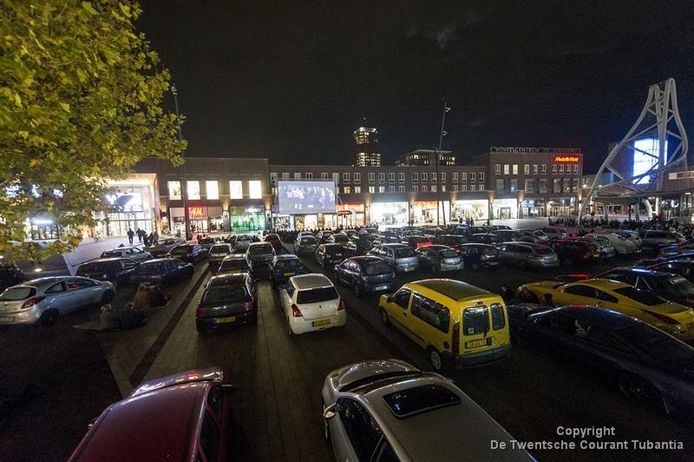 Drive-in bioscoop op het Van Heekplein (oktober 2015)
