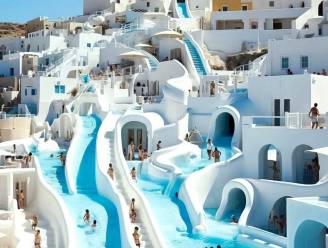 Iedereen wil naar dit waanzinnige Griekse zwembadpaleis, maar het is fake: ‘Begin van groot probleem’