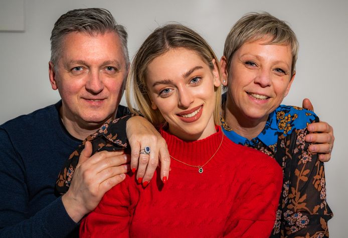 Camille Donut with her parents.