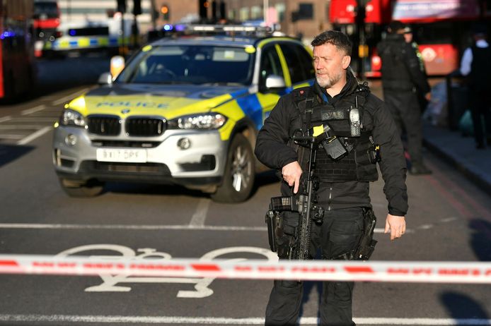 Politie bij de London Bridge.