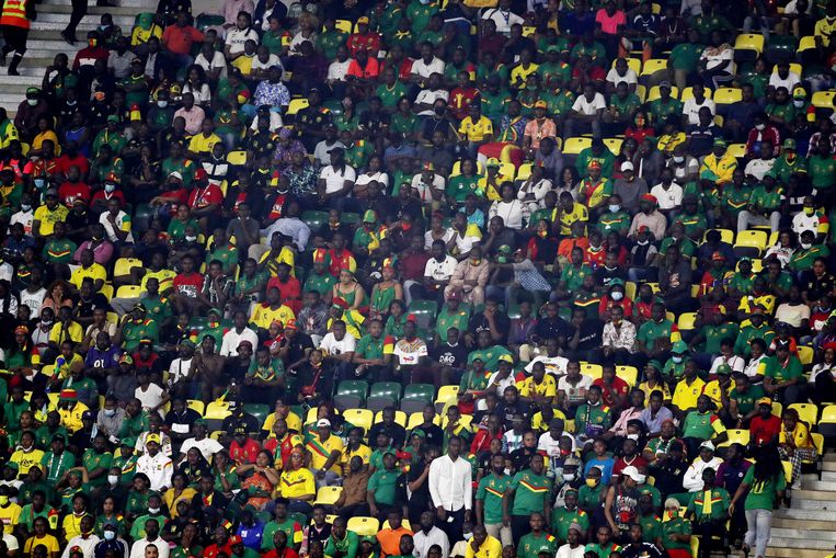 Voetbalfans bij de Afrika Cup. Beeld REUTERS