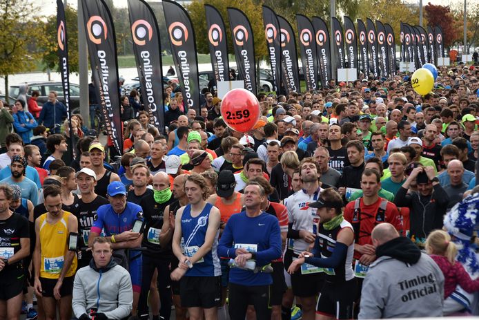 Een beeld van de vorige editie van de marathon in 2019. In 2020 vond de marathon niet plaats.