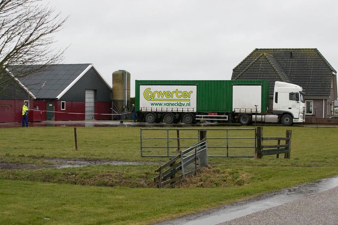 Het bedrijf waar vogelgriep werd vastgesteld.