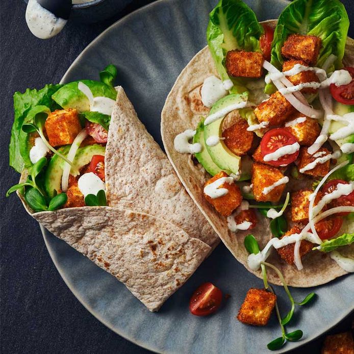 Vegetarische fajita-wraps.