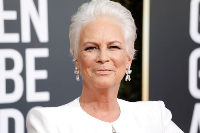 Actrice Jamie Lee Curtis op de rode loper van de Golden Globe Awards.