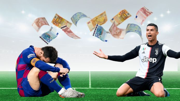 Ook Lionel Messi en Cristiano Ronaldo voelen de coronacrisis in hun geldbeugel.