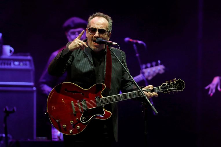 Elvis Costello en The Imposters live in Madrid, afgelopen zomer. Beeld EFE