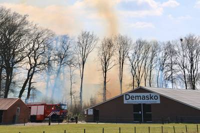 Grote brand in Tilligte: berg snoeiafval vat vlam