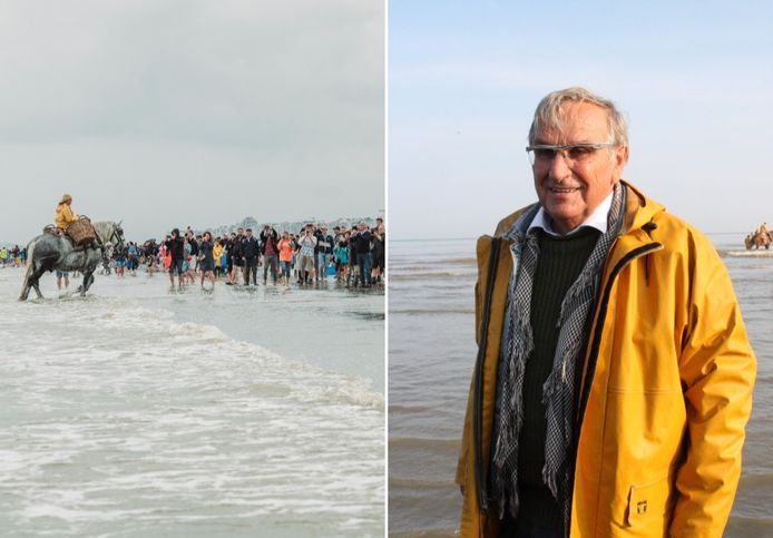 Links: de demonstraties van de paardenvissers lokken steeds veel volk. Rechts: paardenvisser Eddy D'hulster reageert scherp na het incident