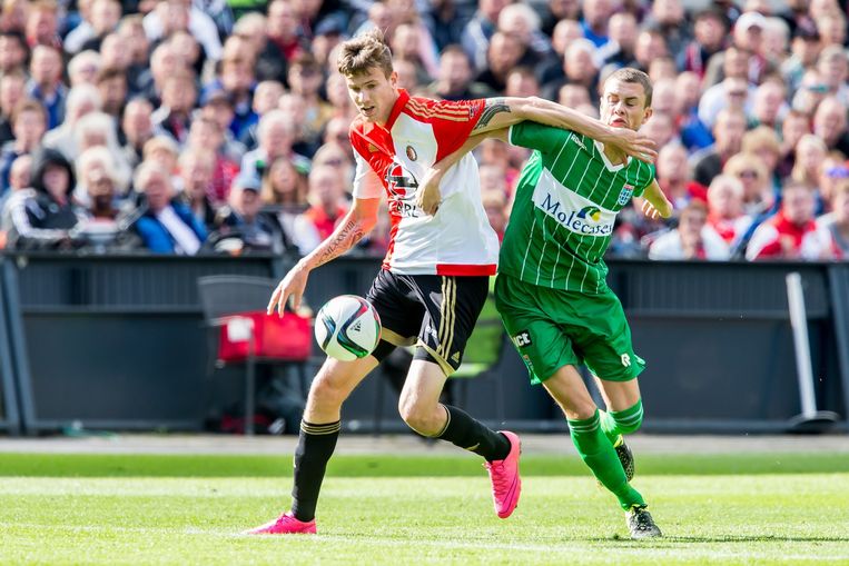 Michiel Kramer in actie namens Feyenoord. Beeld anp