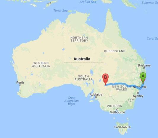 De jongen reed 1300 kilometer, maar was van plan door te rijden naar de westkust, naar Perth, nog 2800 kilometer verder.
