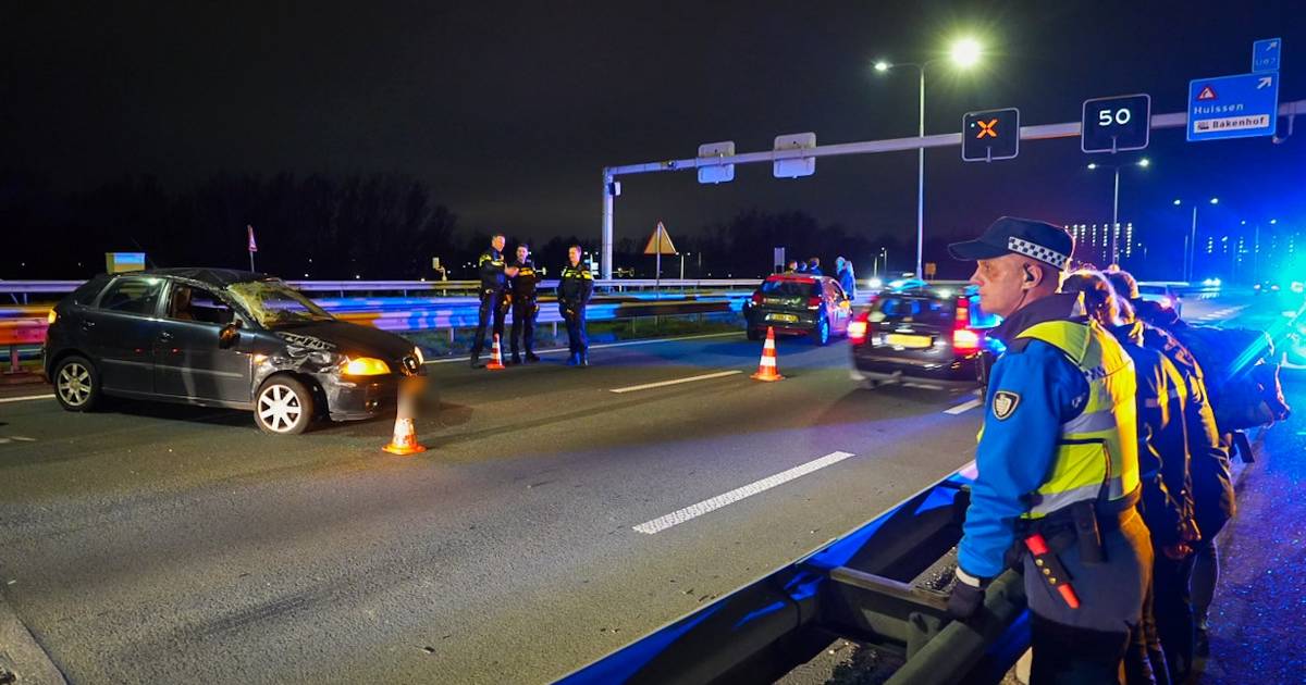 Stevige botsing tussen meerdere autos op Pleijroute Arnhem.