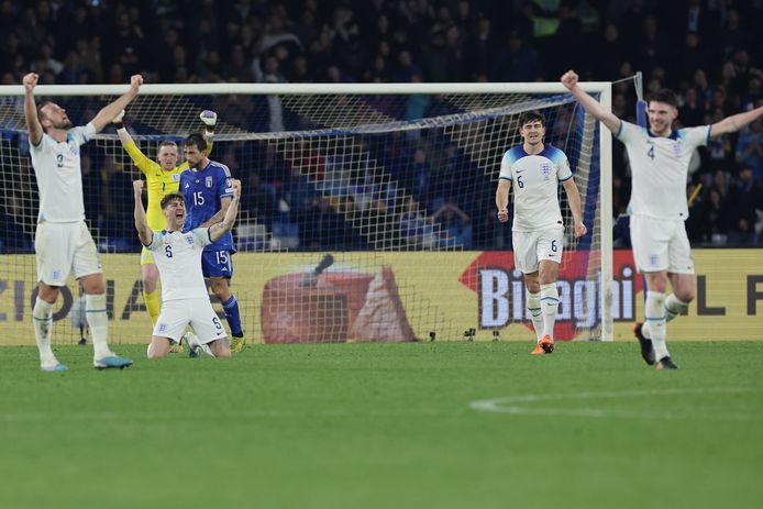 England viert de zege, dat was al meer dan zestig jaar geleden tegen Italië in Italië.