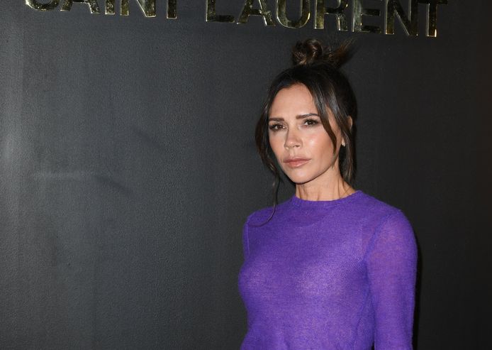 Victoria Beckham attending the Yves-Saint-Laurent fashion show in Paris on march 1st 2022.