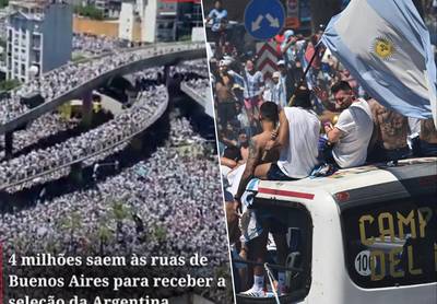 KIJK LIVE. Straffe beelden van menigte die zich verplaatst in straten Buenos Aires, naar schatting vier miljoen mensen vieren wereldtitel met Messi en co.