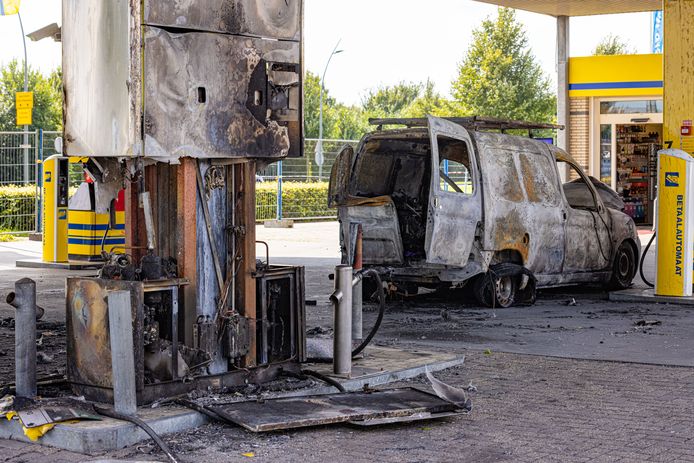 De explosie bij het tankstation van SuperTank aan De Noord in Dronten.