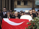 Responsables politiques turcs et chypriotes turcs lors des funérailles de Rauf Denktash à Nicosie (janvier 2012)