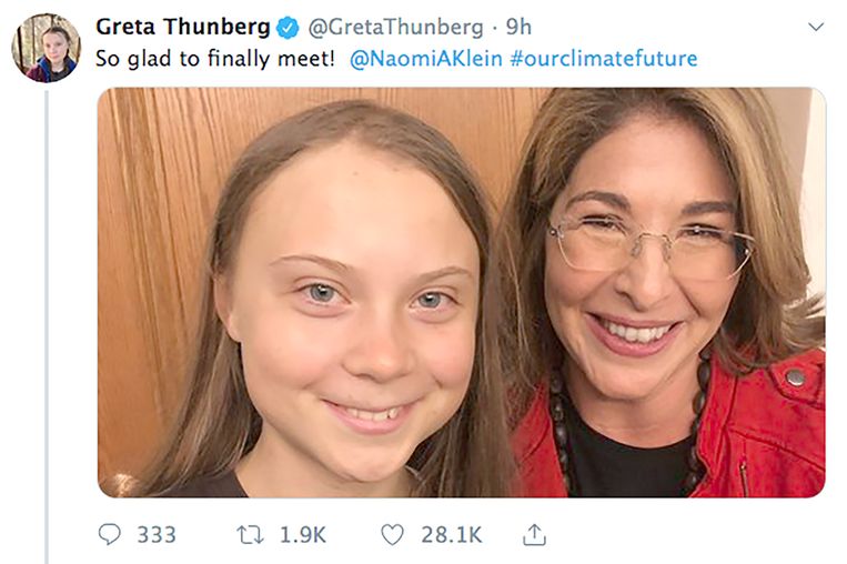 ‘Ik heb contact met ­Greta Thunberg en de klimaatstakers. Die jongeren vechten voor het recht op een toekomst.’ Beeld RV