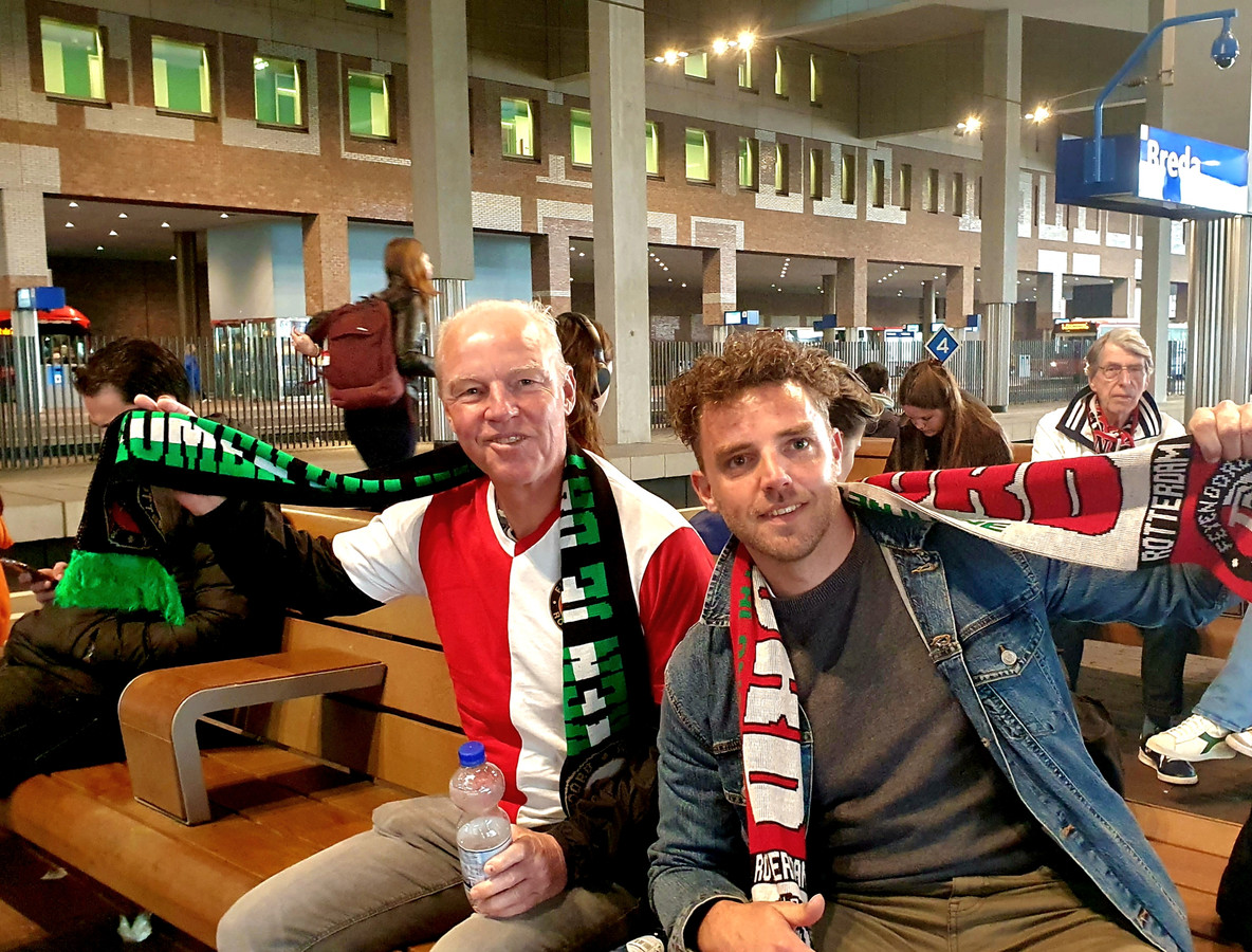 Honderden Feyenoord-fans vanuit Breda op weg naar Rotterdam, ‘we gaan ...