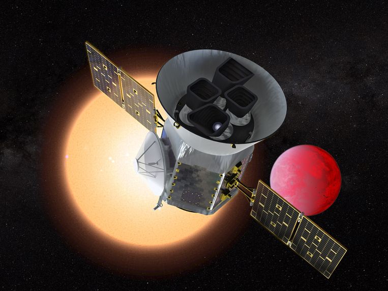 Een impressie van ruimtetelescoop Tess, de opvolger van exoplaneetjager Kepler. Beeld EPA