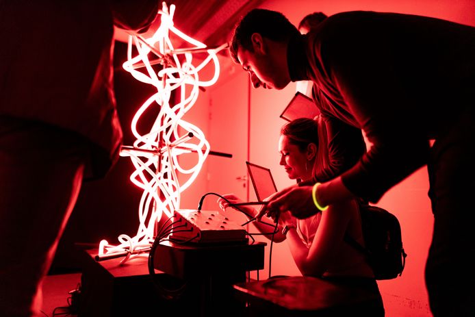 Workshop tijdens het Luna festival 2022 op de TU/e campus.